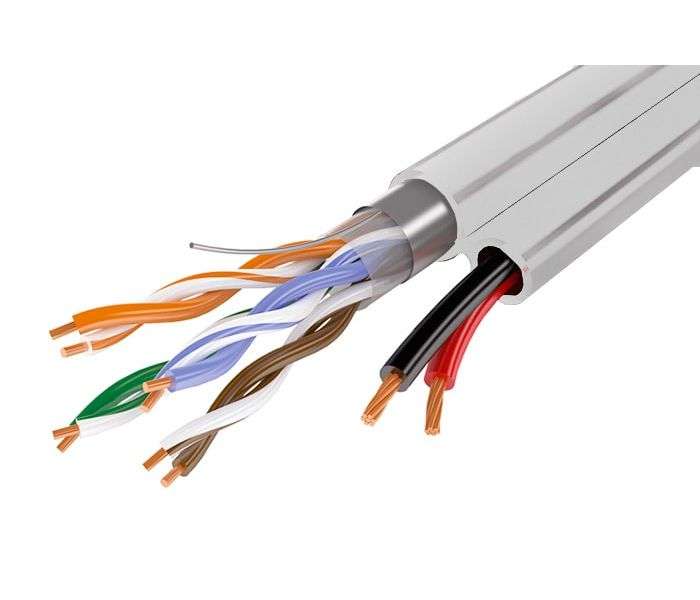 FTP 4PR Cu cat.5e 24AWG + 2х0,75 / inDoor