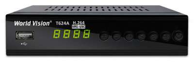 Ресивер эфирный WV T624A  Т2/С, HDMI, IPTV, USB, металл., кн., диспл. 