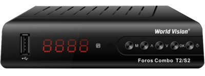Ресивер WV Foros Combo T2/S2, IPTV, USB, RCA, HDMI, кн., диспл.