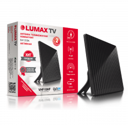 Антенна LUMAX комнатная DA1205A  DVB-T2, / Ку=13-15 дБ, активная