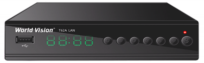 Ресивер эфирный WV T62A  LAN  T2/C / HDMI, RCA, USB, IPTV, диспл., кн.