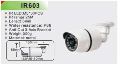 PR-IP603  1/2.8 SONY/IMX CMOS, 2MGP, ИК-20м, 3,6mm