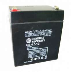 Аккумулятор 12 В  General Security 12-  4,5/ 90х70х101 /4,5 Ач / 1,6кг